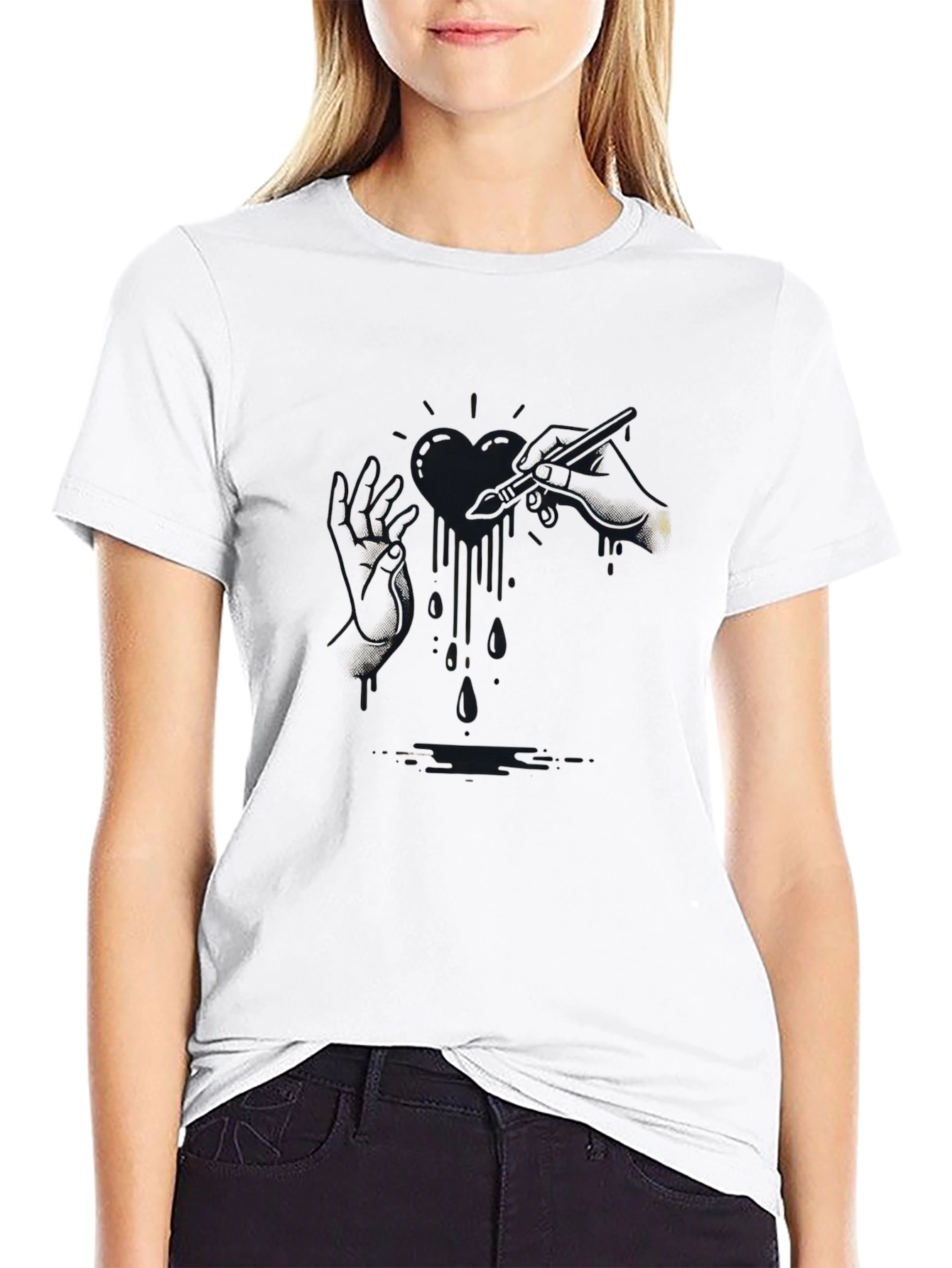 Black Graphic Print T-Shirt