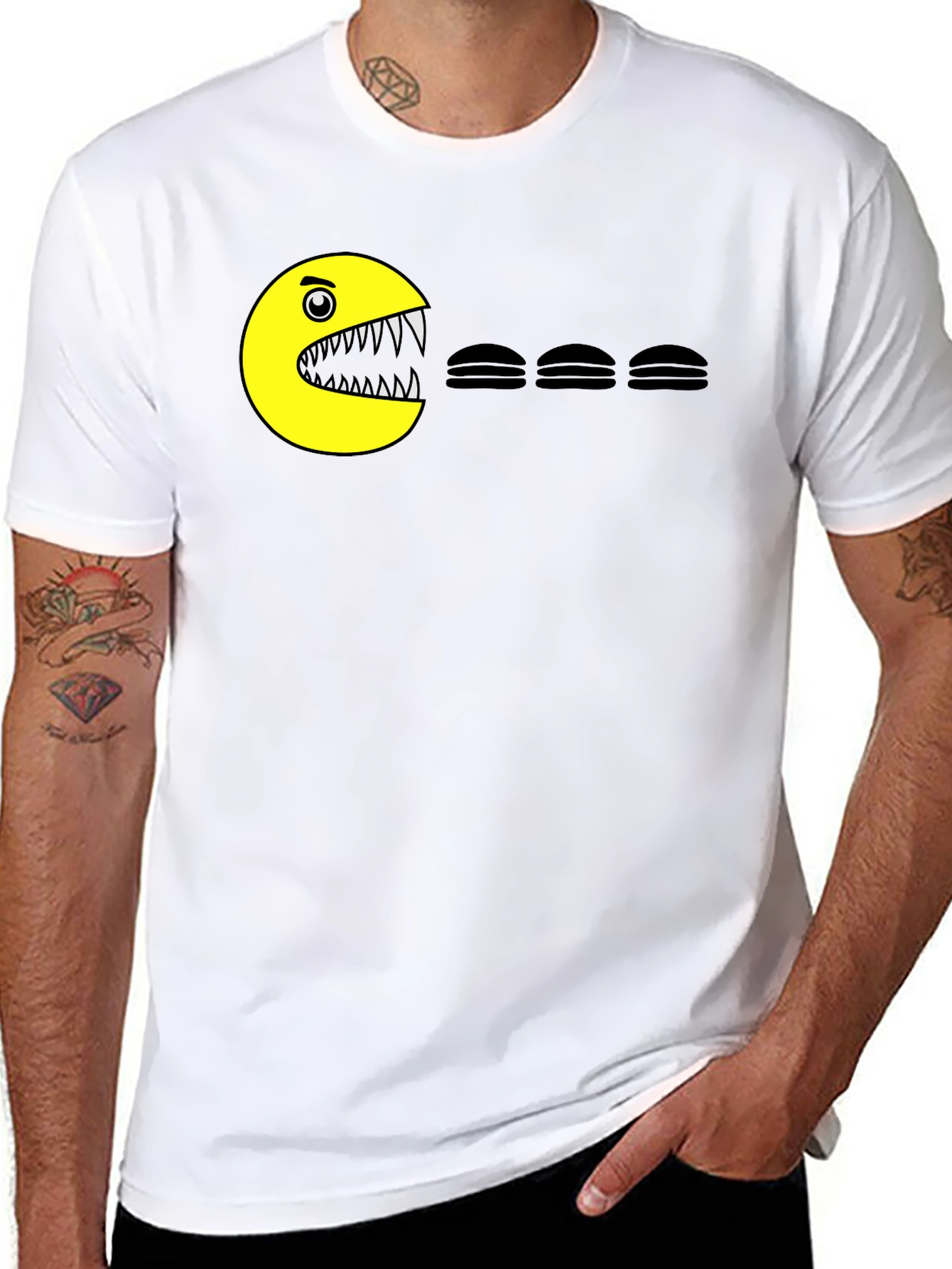 Pac-Man Burger Black T-Shirt