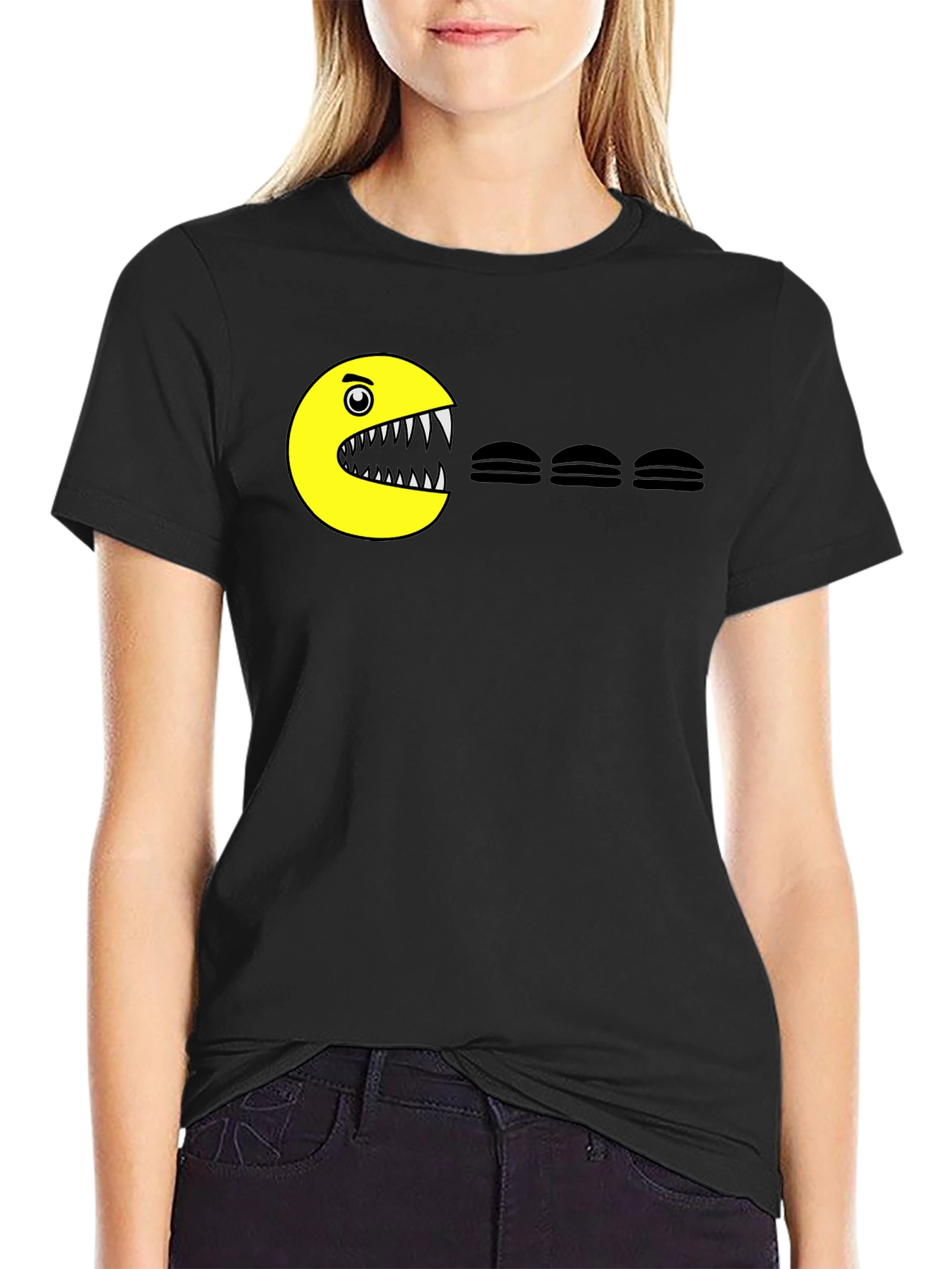 Pac-Man Burger Black T-Shirt
