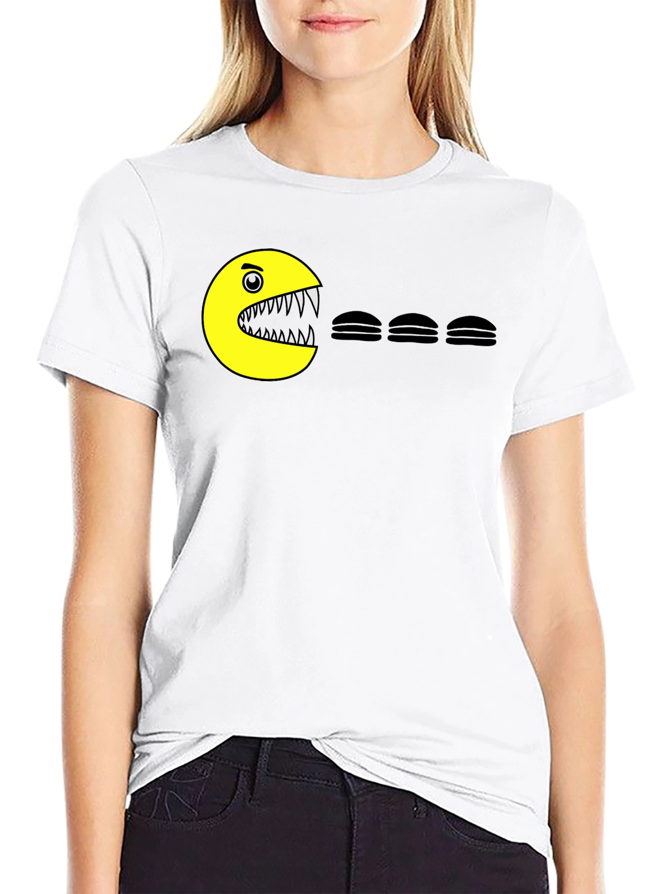 Pac-Man Burger Black T-Shirt