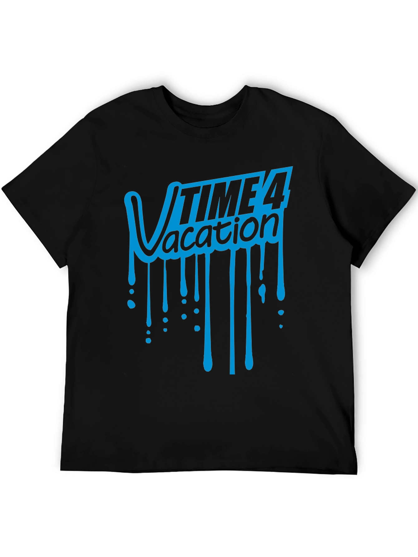 Time 4 Vacation Graphic T-Shirt - Black Cotton Tee