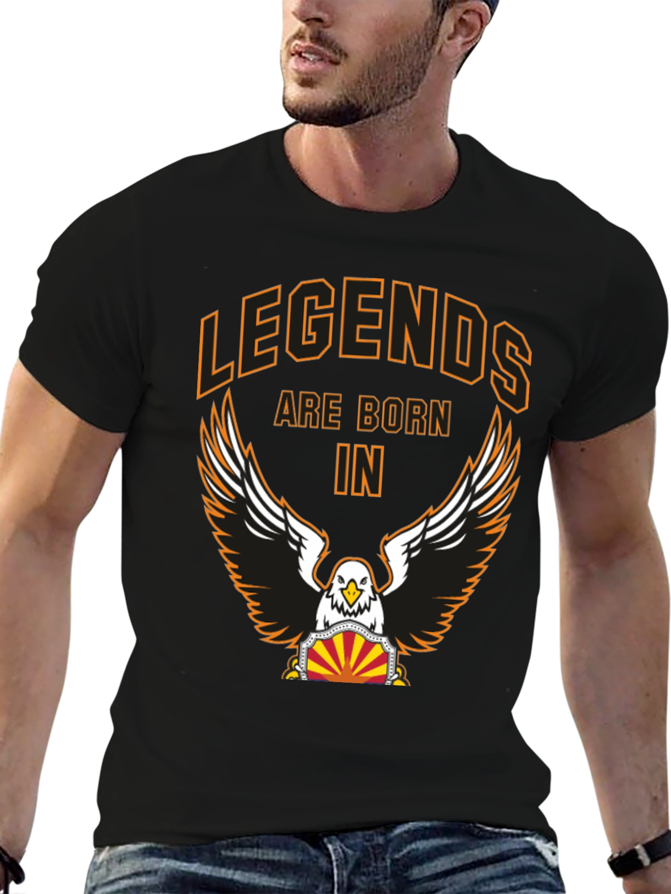 Legends Are Born In Graphic Tee - Black