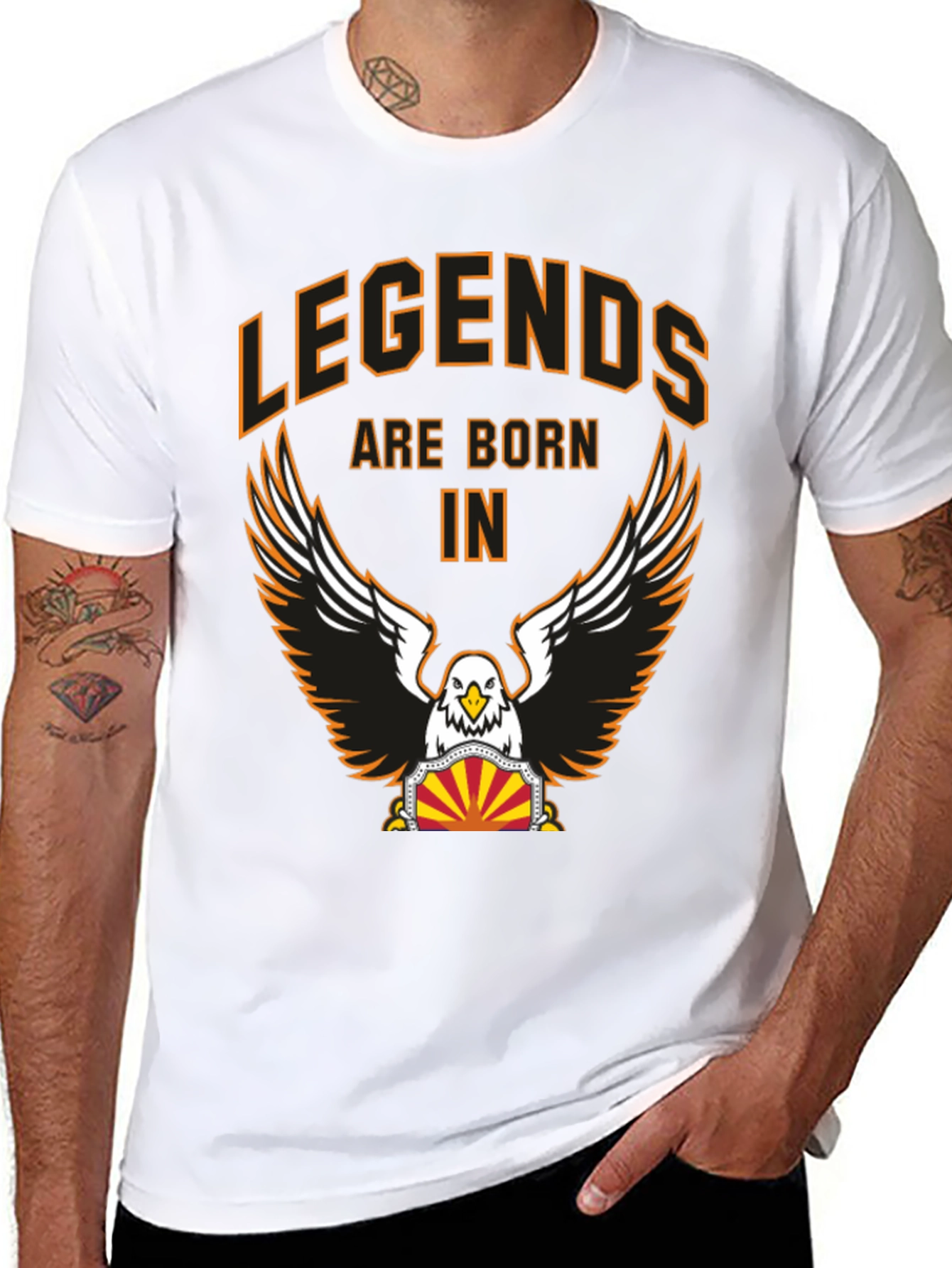 Legends Are Born In Graphic Tee - Black
