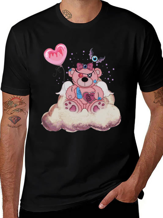 Creepy Cute Teddy Bear on Cloud T-Shirt