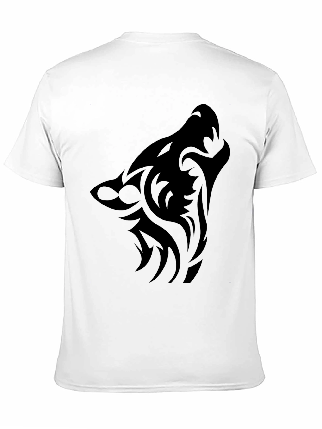 Tribal Wolf Graphic Tee - Black