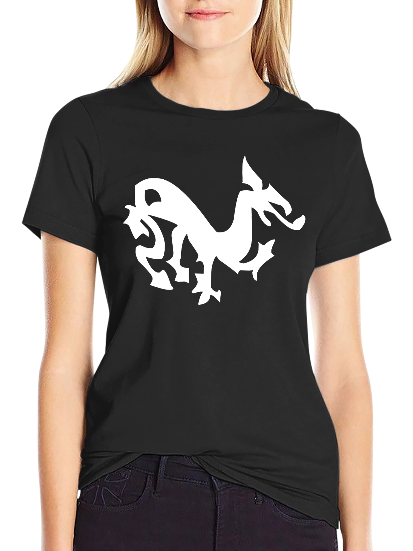 Dragon Graphic Tee - Black Cotton Blend
