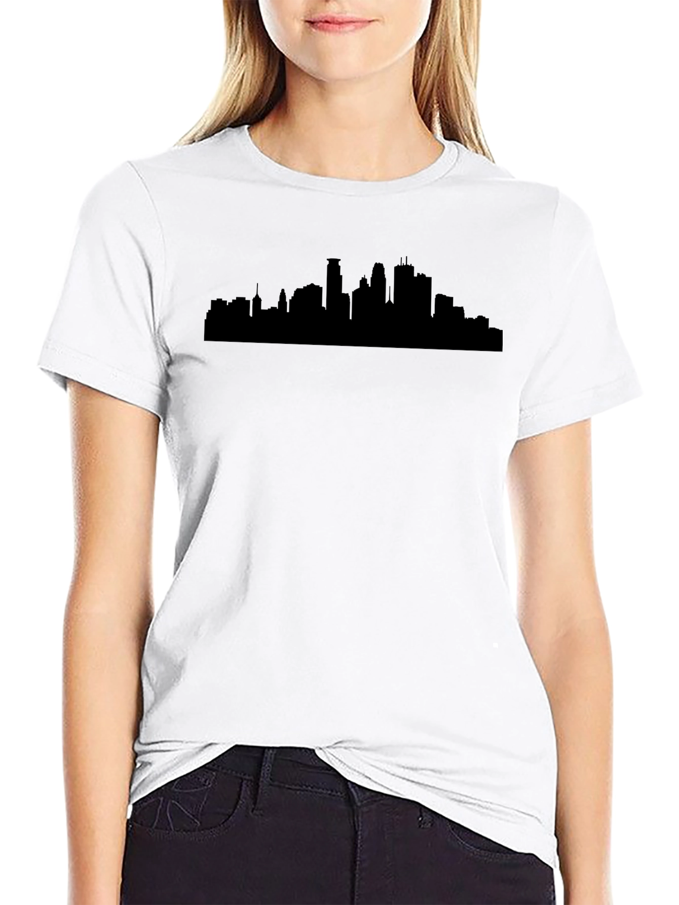 City Skyline Graphic Tee - Sleek Black T-Shirt