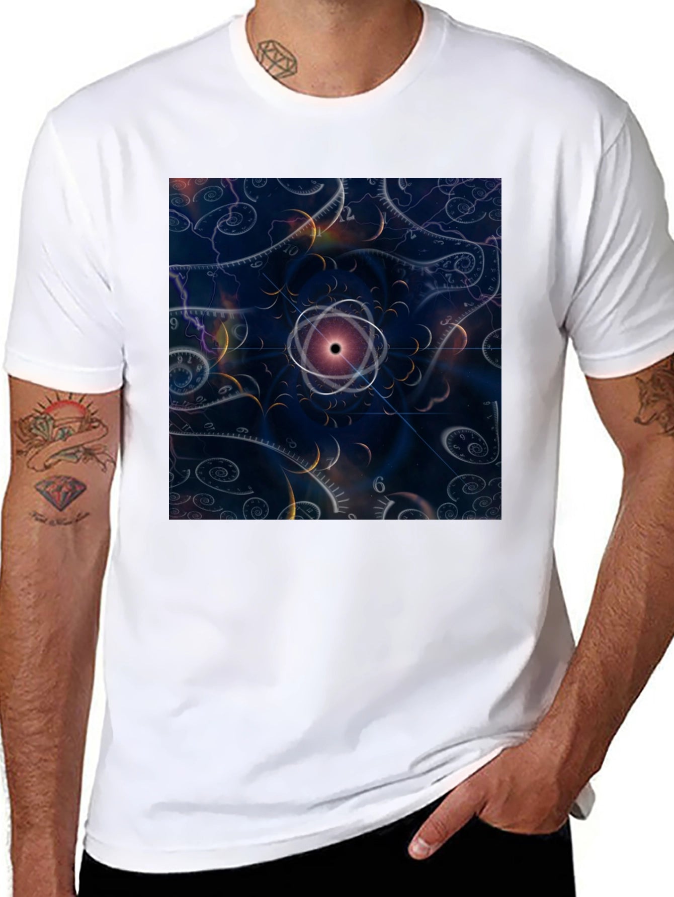 Cosmic Atom Graphic Tee - Black