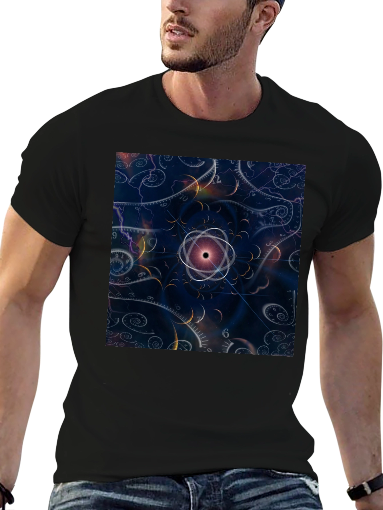 Cosmic Atom Graphic Tee - Black