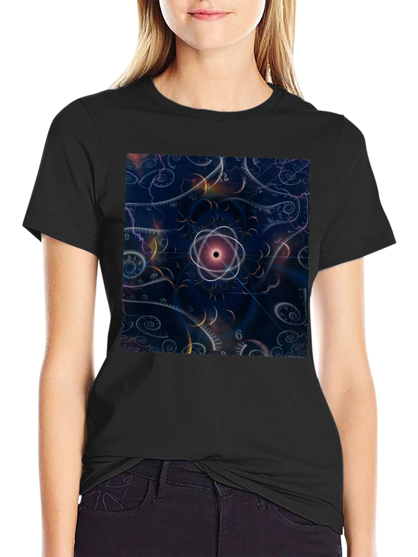 Cosmic Atom Graphic Tee - Black