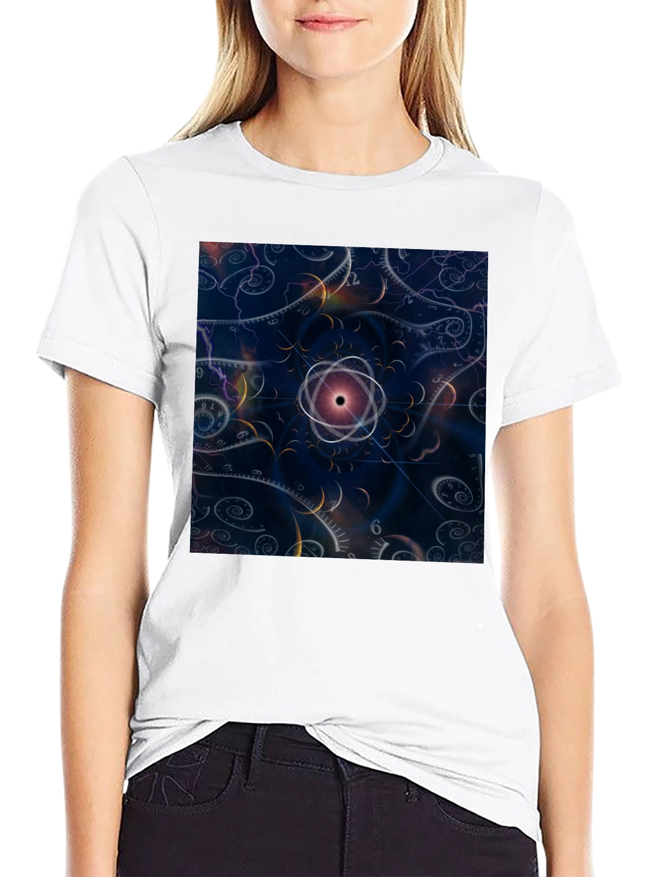 Cosmic Atom Graphic Tee - Black