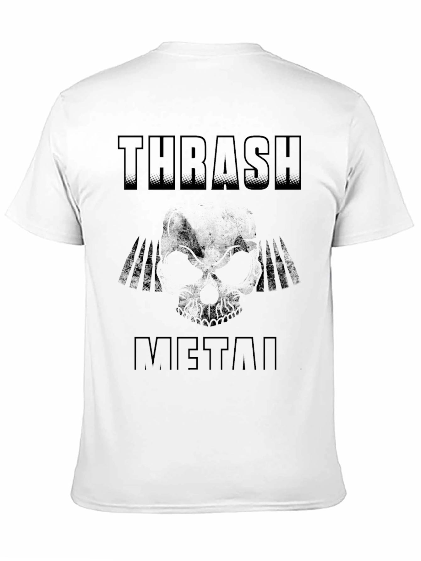 Thrash Metal Skull Graphic T-Shirt