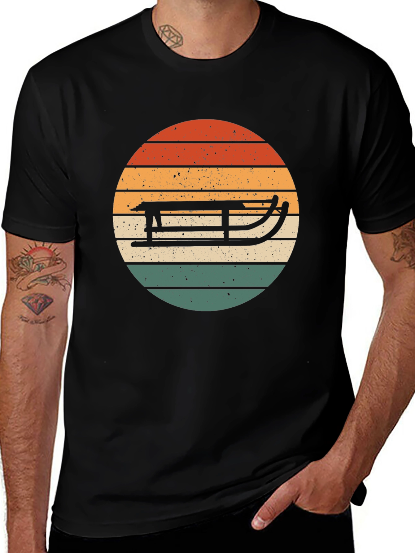 Retro Sled Sunset Graphic Tee