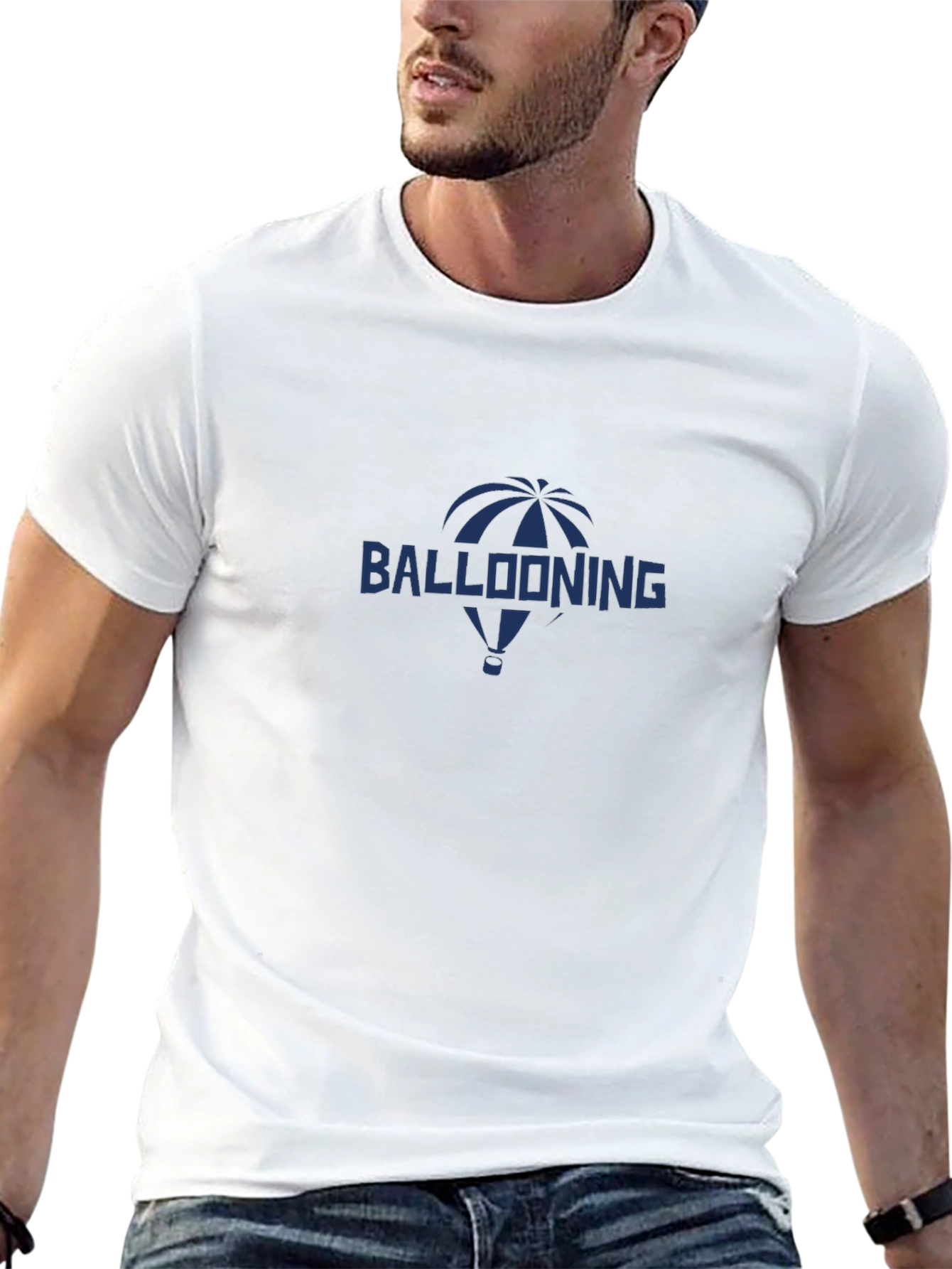 Ballooning Graphic Tee - Black Cotton Casual T-Shirt