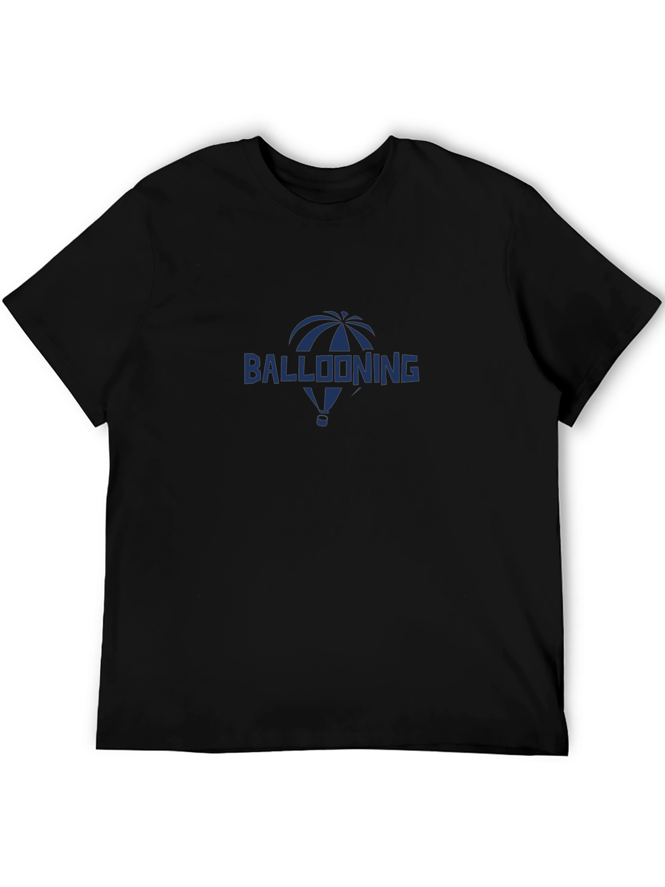Ballooning Graphic Tee - Black Cotton Casual T-Shirt