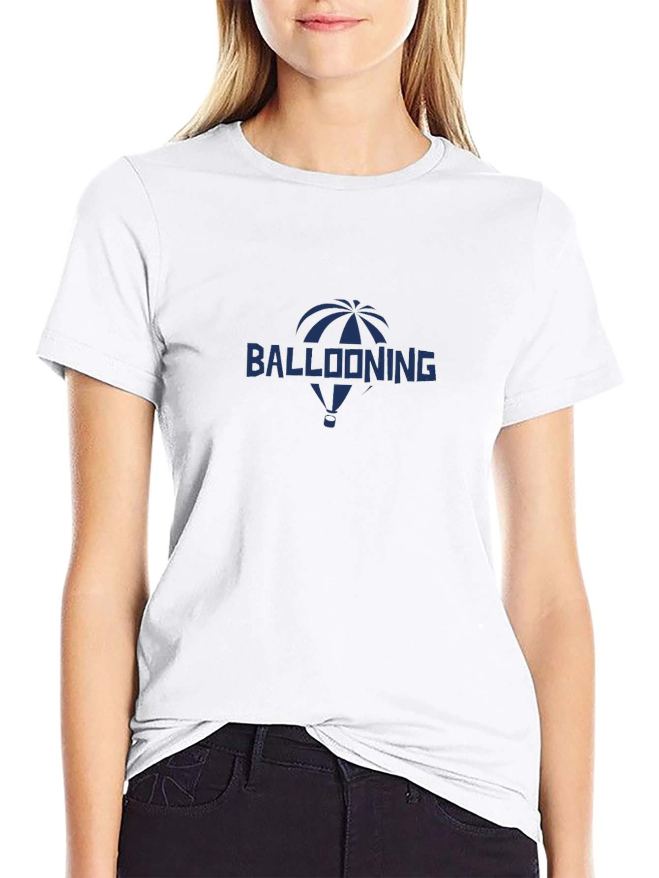 Ballooning Graphic Tee - Black Cotton Casual T-Shirt