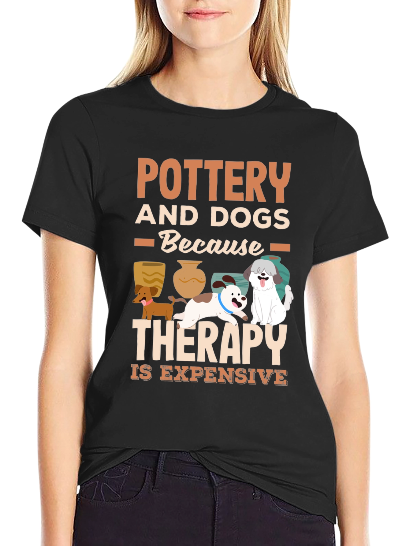 Pottery and Dogs Therapy T-Shirt
