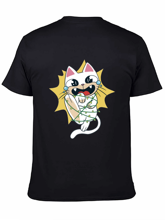 Cat in Christmas Lights Graphic Tee