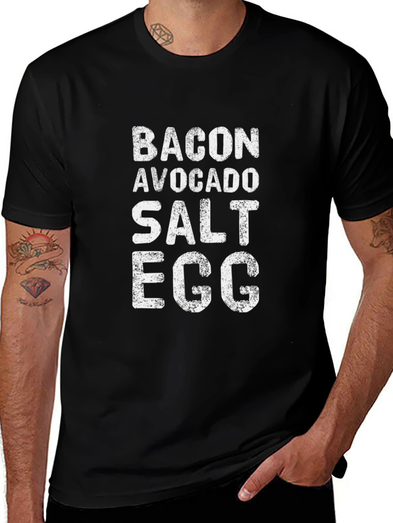 Bacon Avocado Salt Egg T-Shirt - Funny Foodie Tee