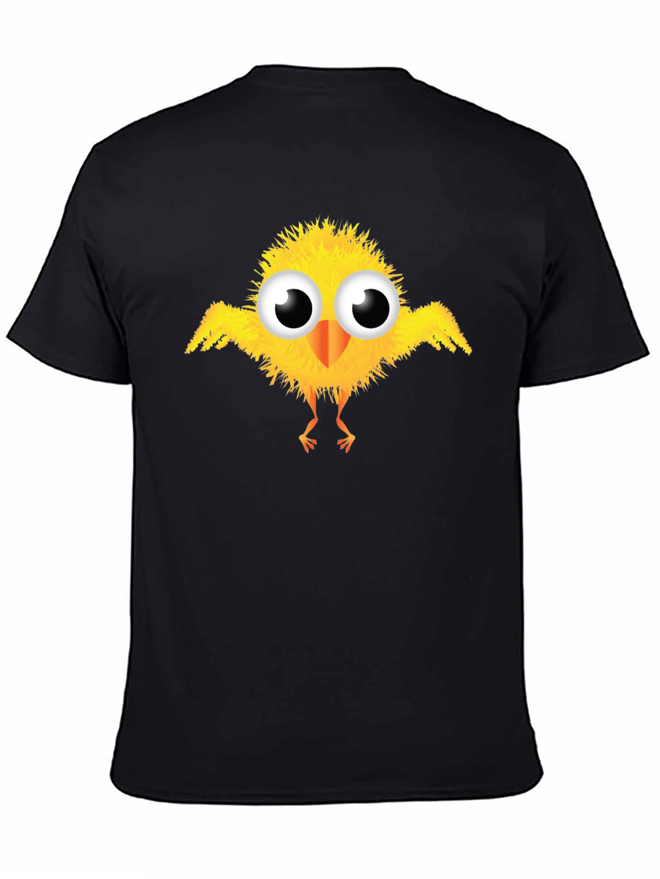 Cute Cartoon Chick Graphic Black T-Shirt