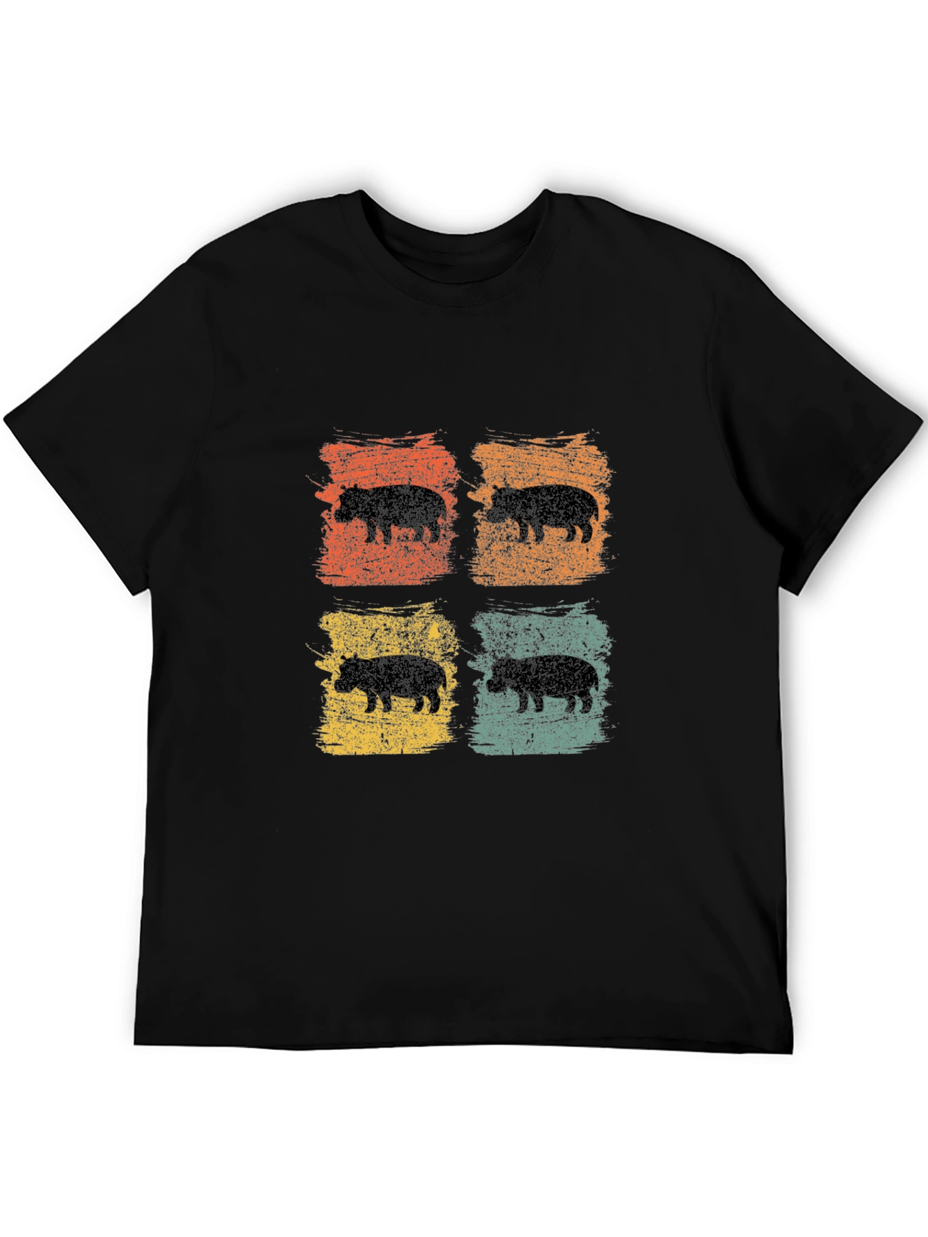 Retro Hippo Graphic Tee - Cool Casual Style