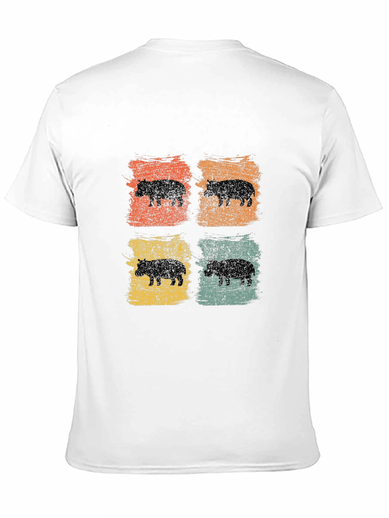 Retro Hippo Graphic Tee - Cool Casual Style