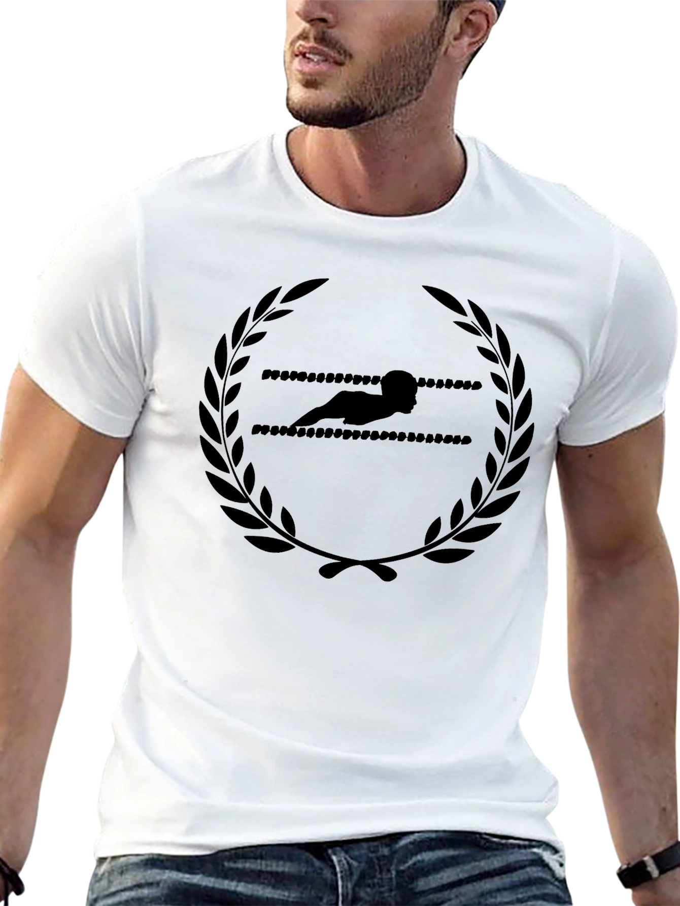 Swimmer Laurel T-Shirt - Stylish Athlete Tee
