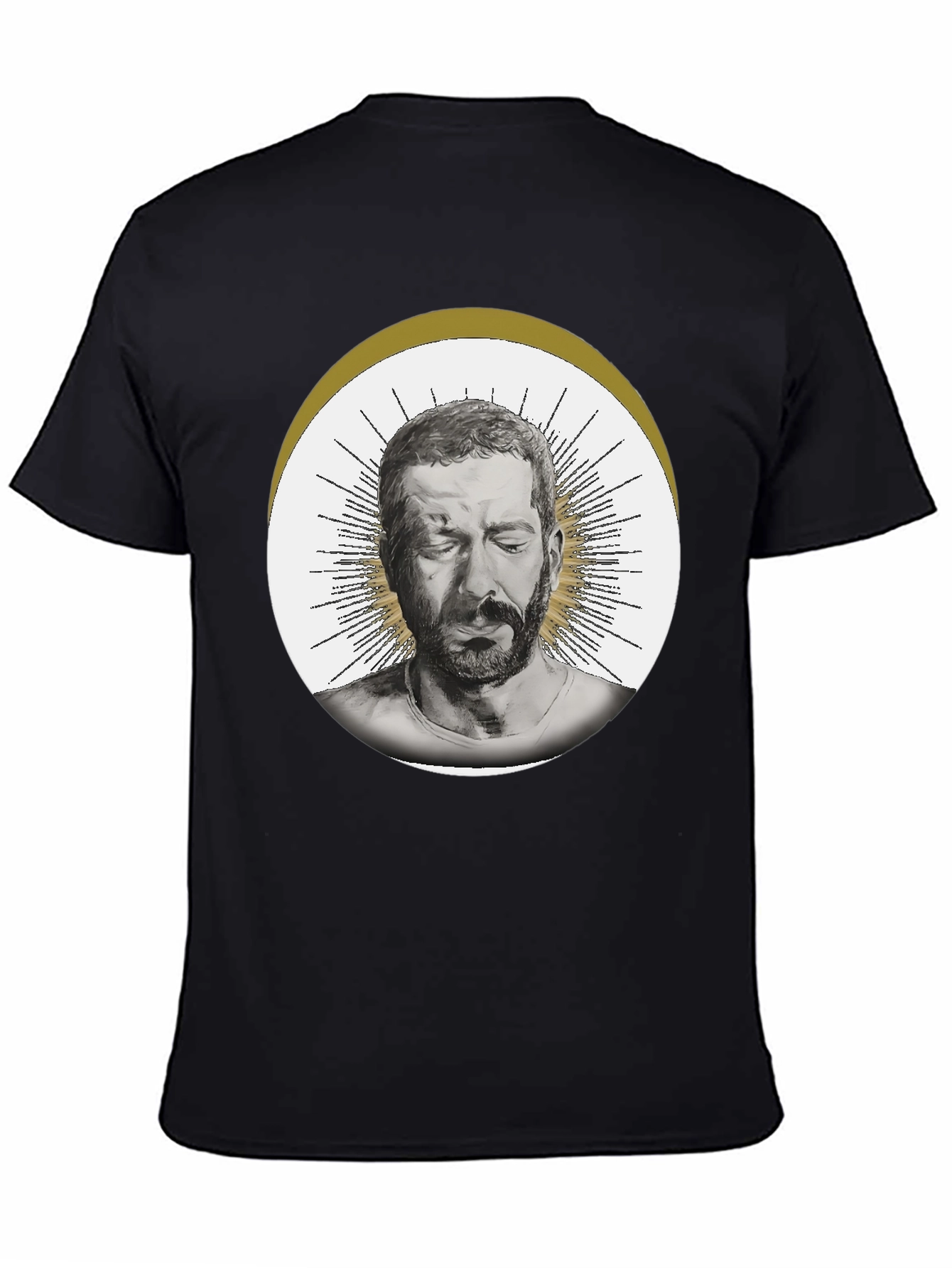 Man Portrait Graphic Tee - Black