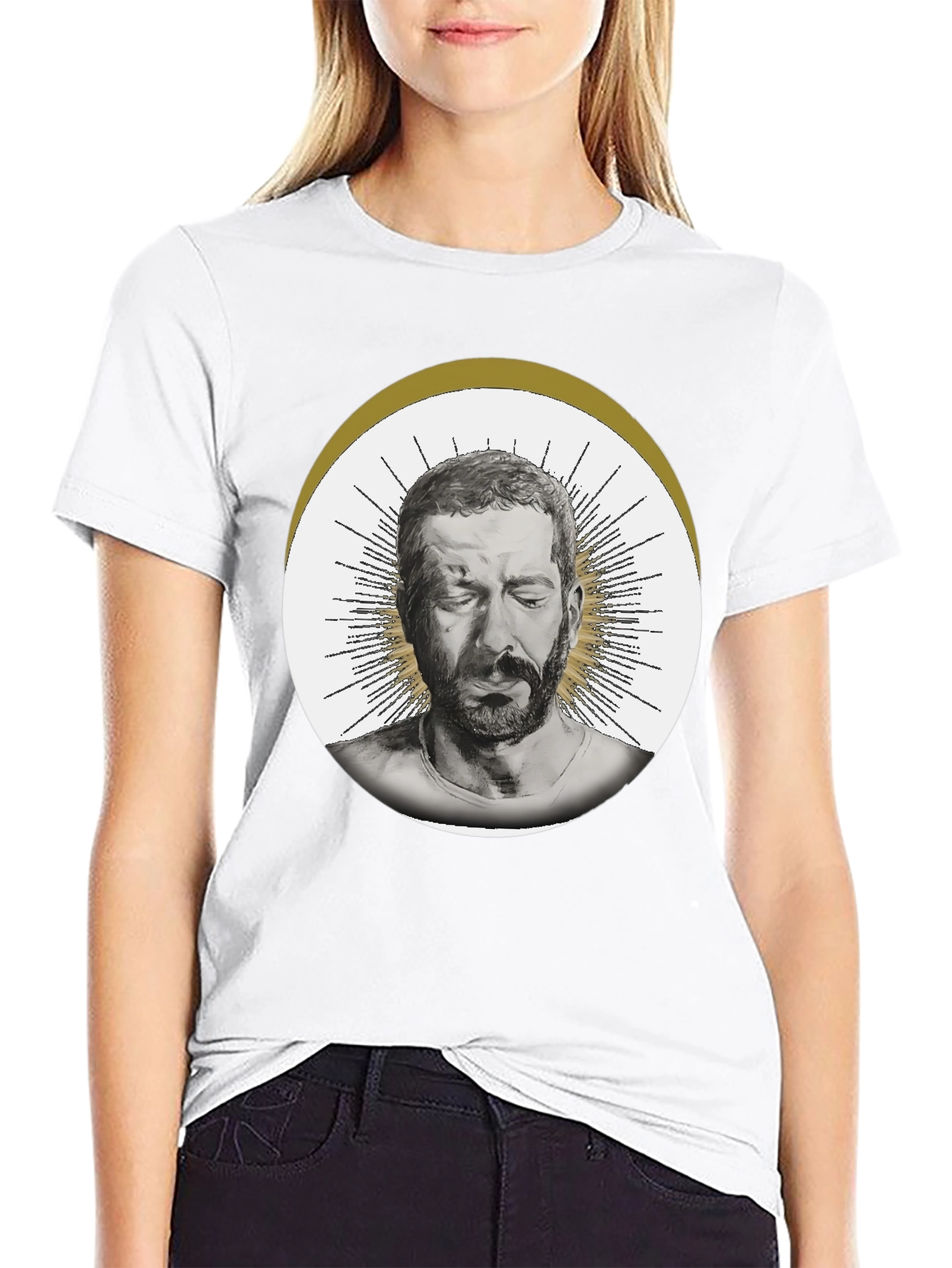 Man Portrait Graphic Tee - Black