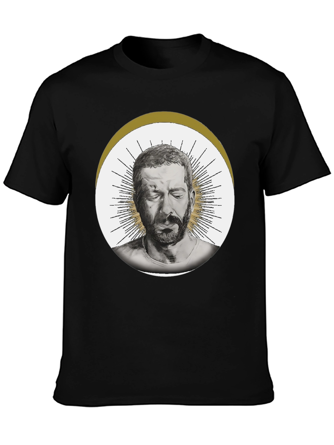 Man Portrait Graphic Tee - Black