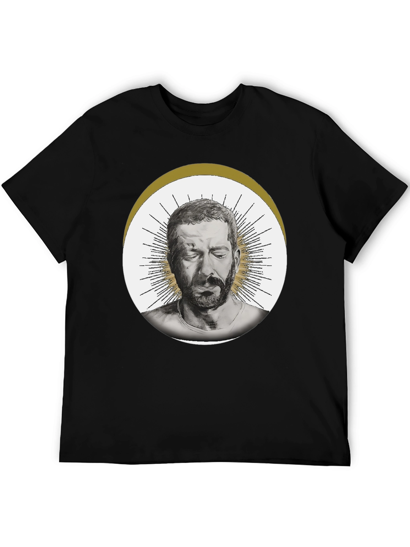 Man Portrait Graphic Tee - Black