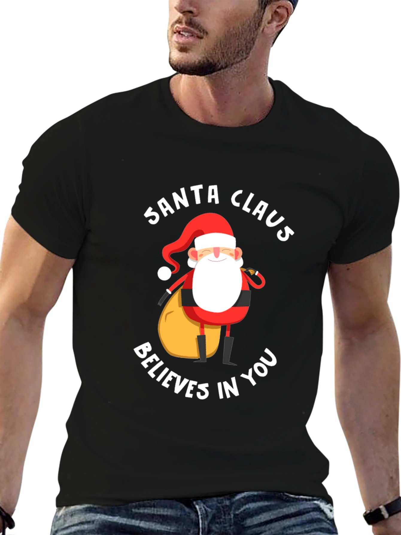 Santa Claus Believes In You Black T-Shirt