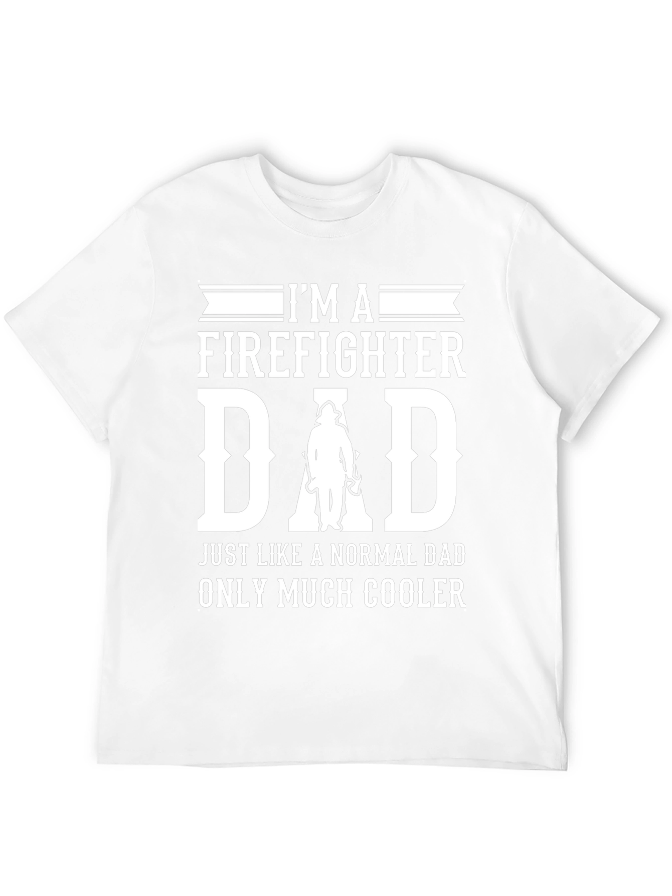 Firefighter Dad Graphic T-Shirt - Black Cotton Blend