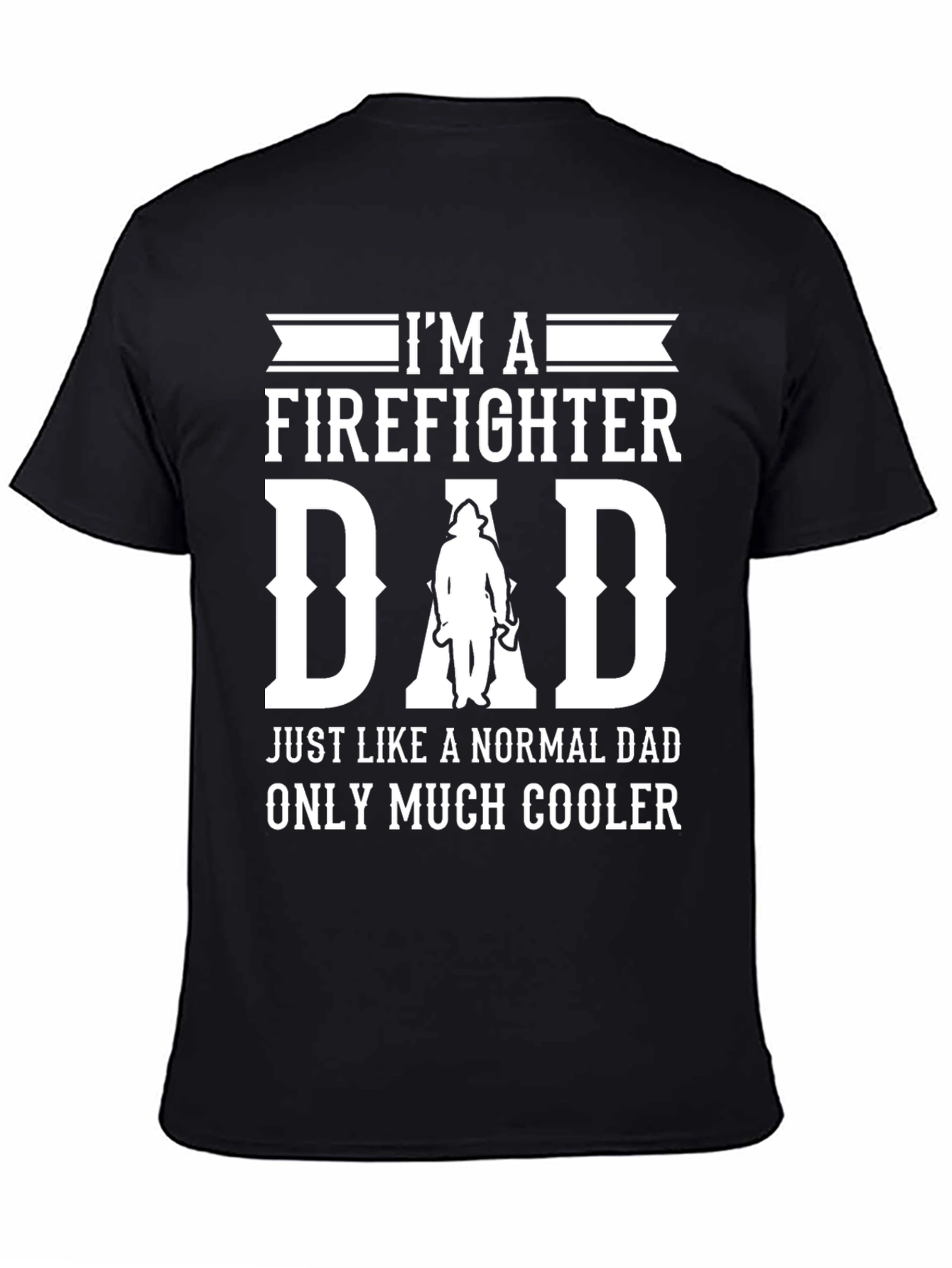 Firefighter Dad Graphic T-Shirt - Black Cotton Blend