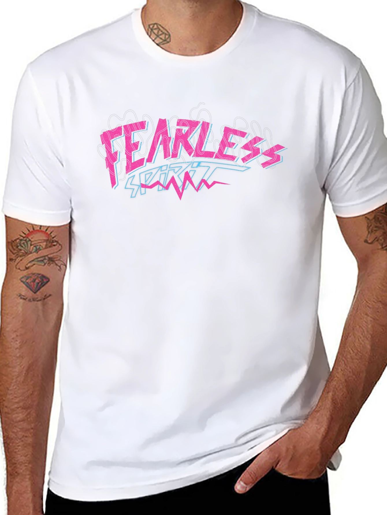 Fearless Spirit Graphic Print Black T-Shirt