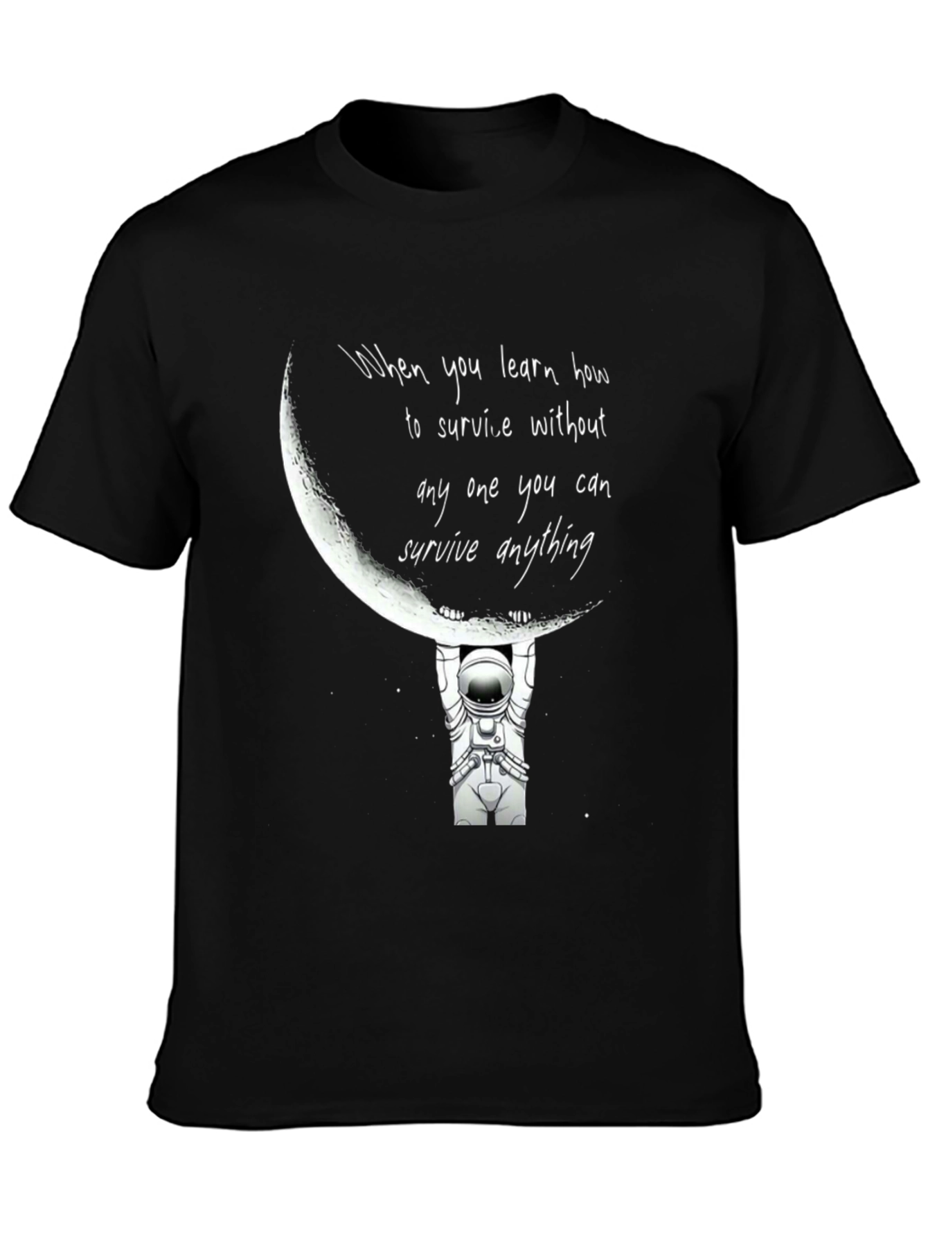 Astronaut Moon Lift Graphic Tee - Unique Design
