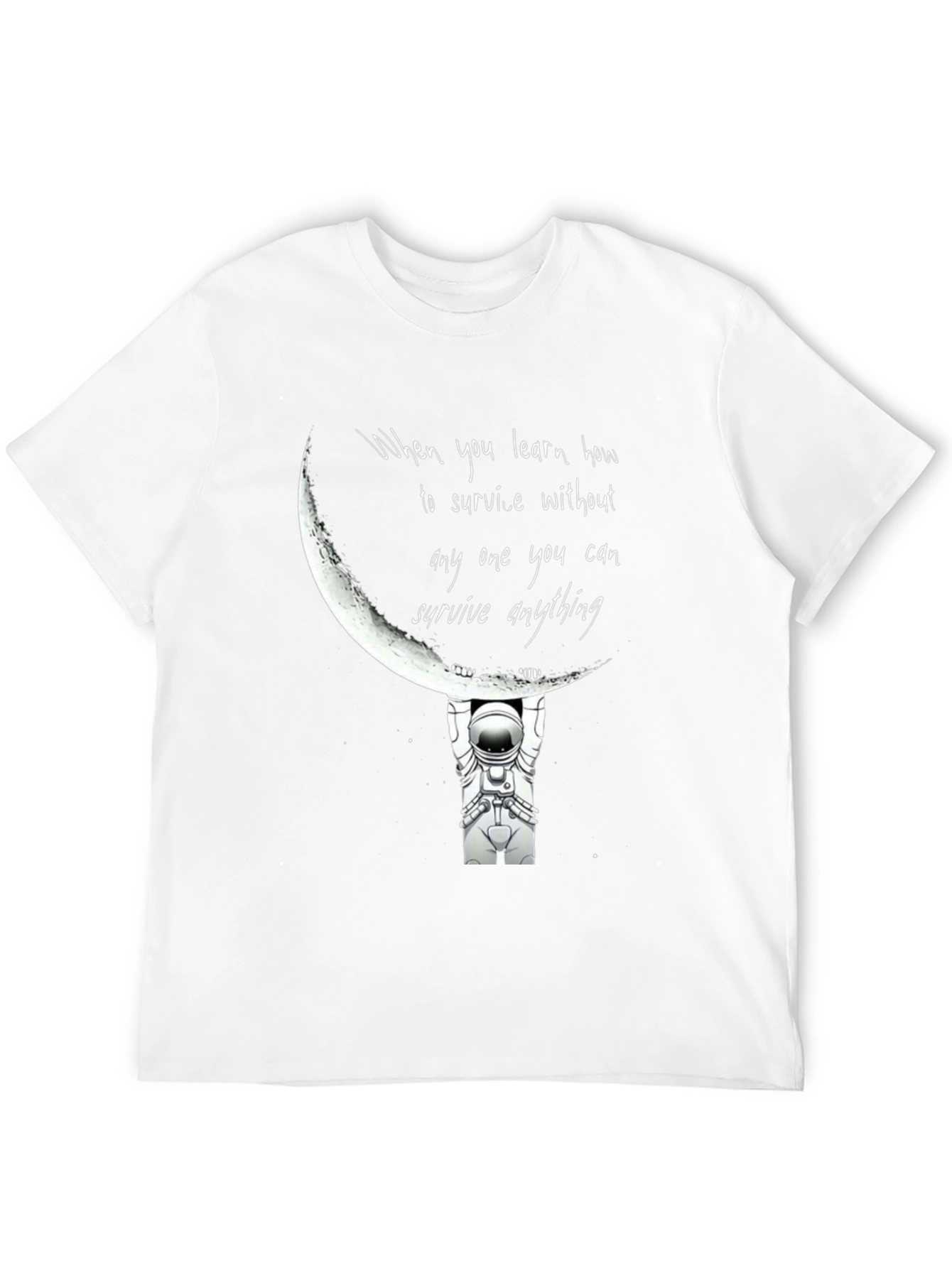 Astronaut Moon Lift Graphic Tee - Unique Design