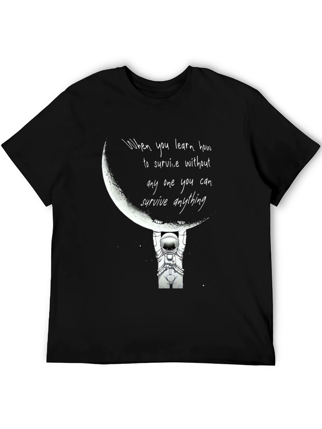 Astronaut Moon Lift Graphic Tee - Unique Design