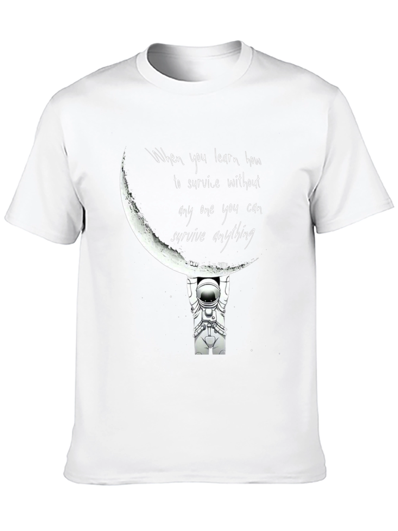 Astronaut Moon Lift Graphic Tee - Unique Design