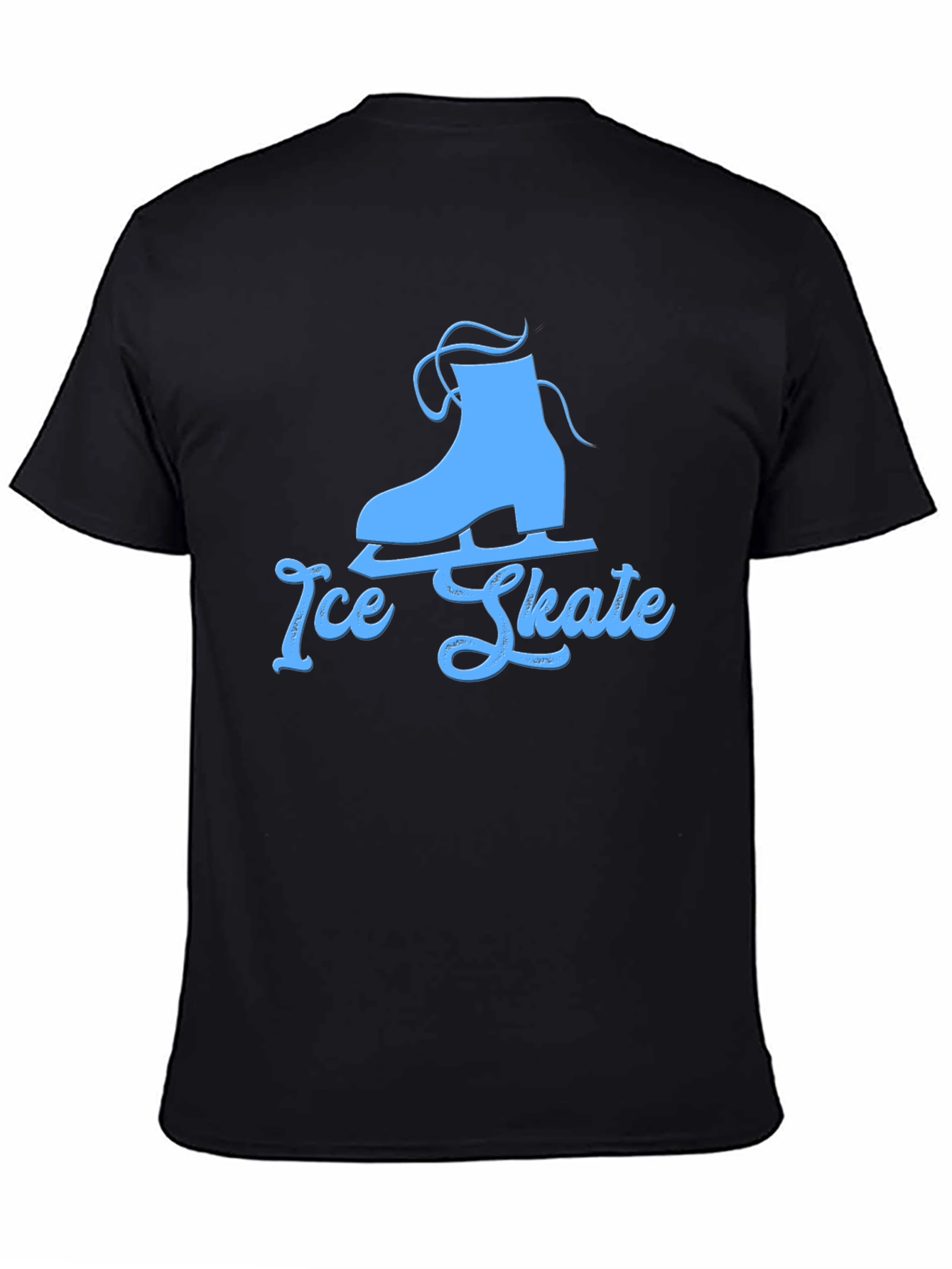 Ice Skate Graphic Tee - Black Cotton Shirt