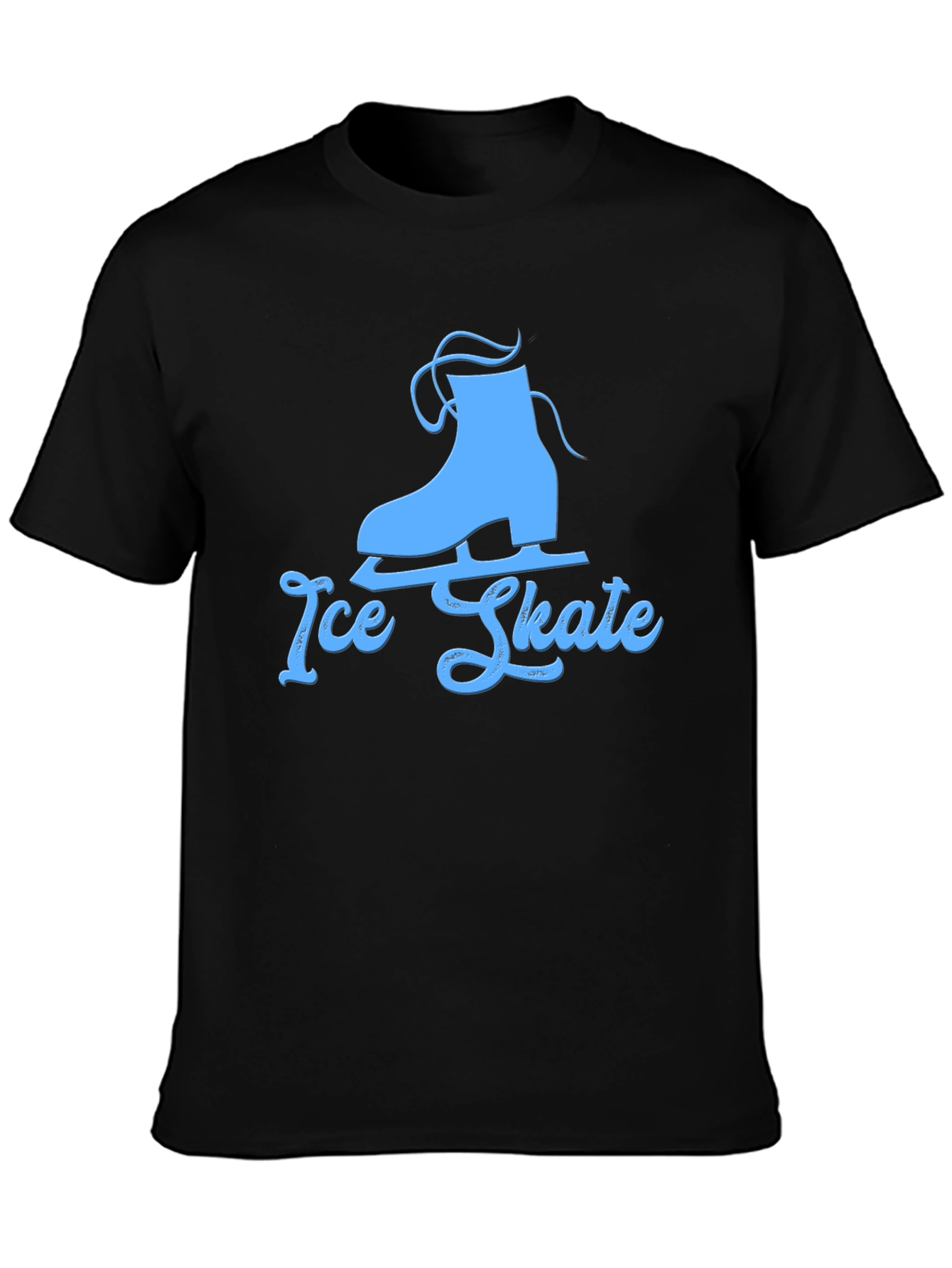 Ice Skate Graphic Tee - Black Cotton Shirt