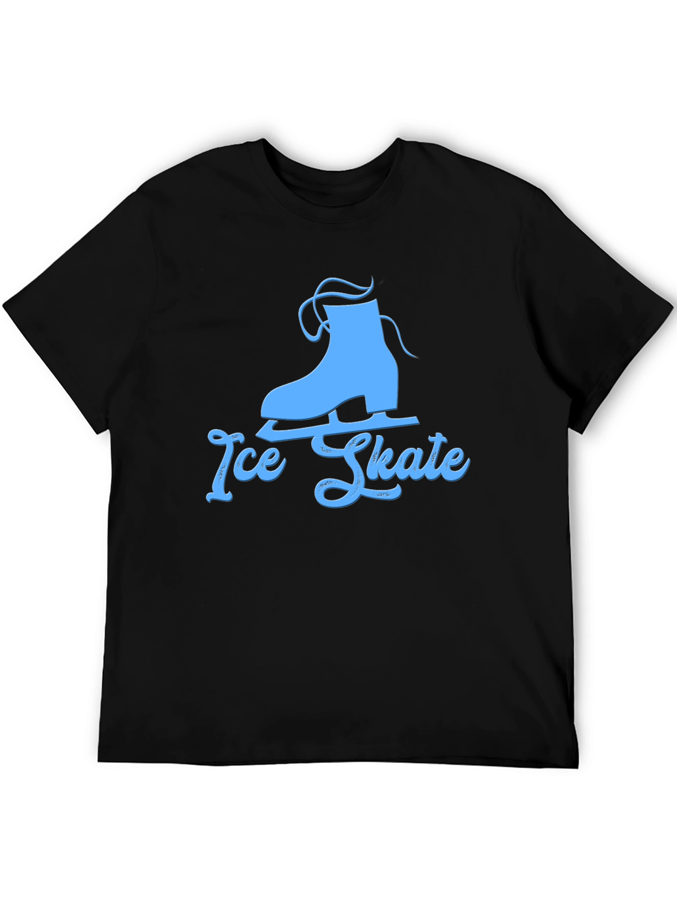Ice Skate Graphic Tee - Black Cotton Shirt