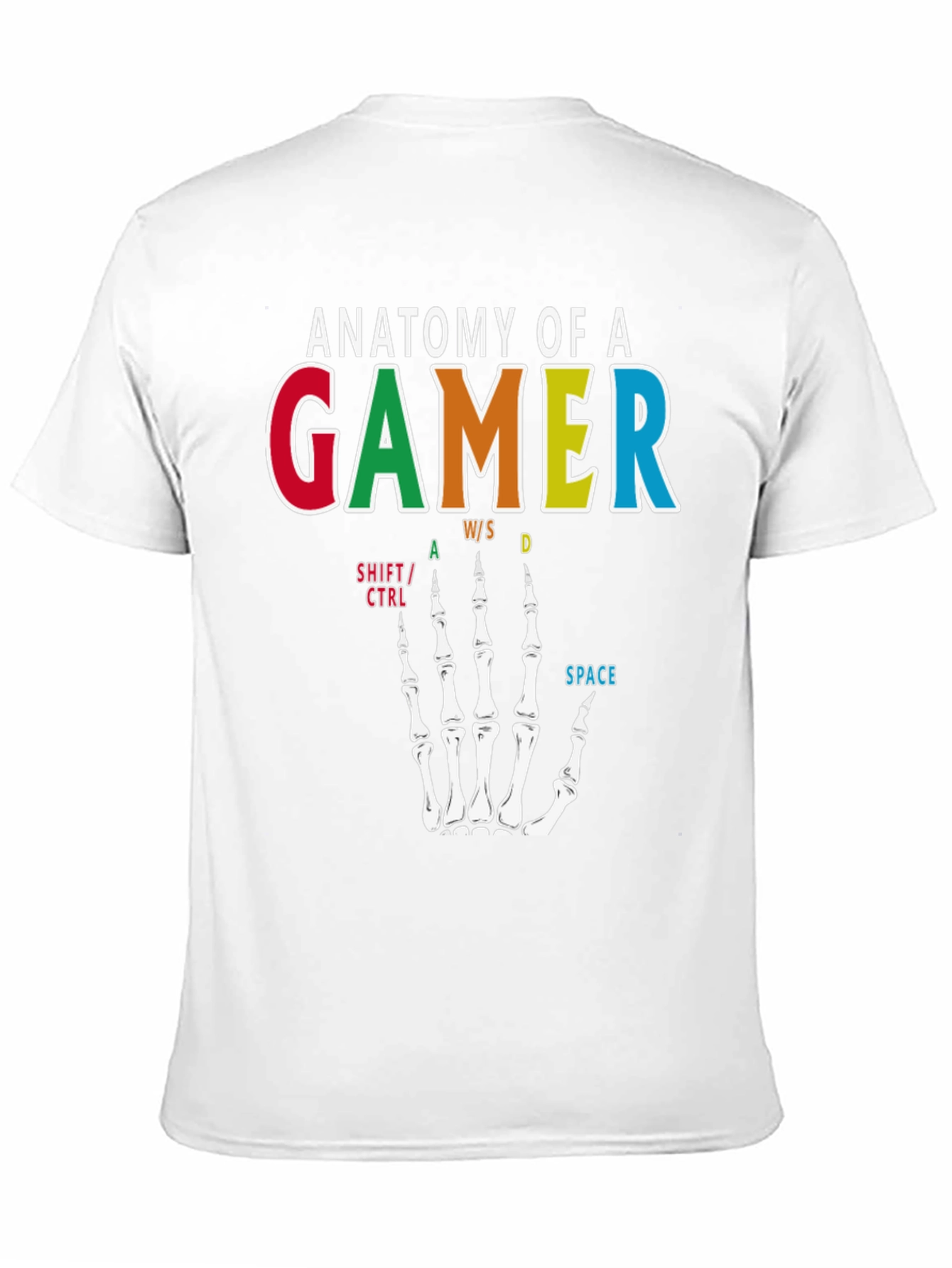Anatomy of a Gamer T-Shirt - Skeleton Hand Design