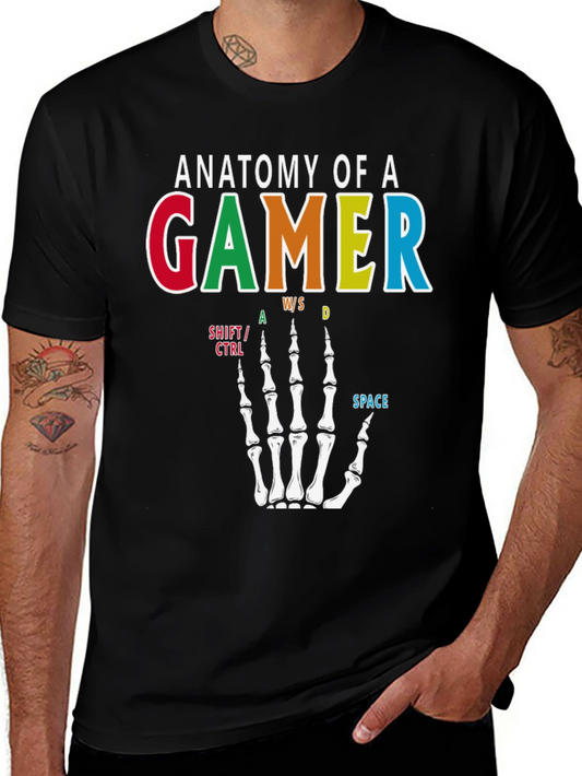 Anatomy of a Gamer T-Shirt - Skeleton Hand Design