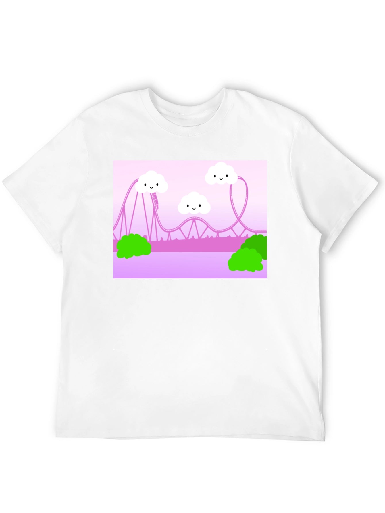 Cute Kawaii Roller Coaster Graphic Tee - Unisex