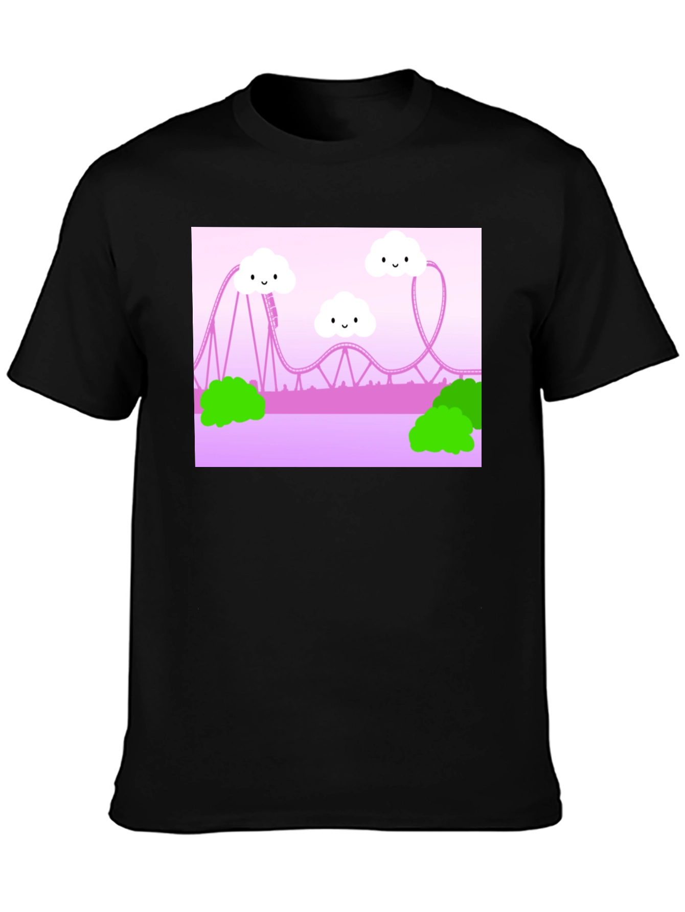 Cute Kawaii Roller Coaster Graphic Tee - Unisex