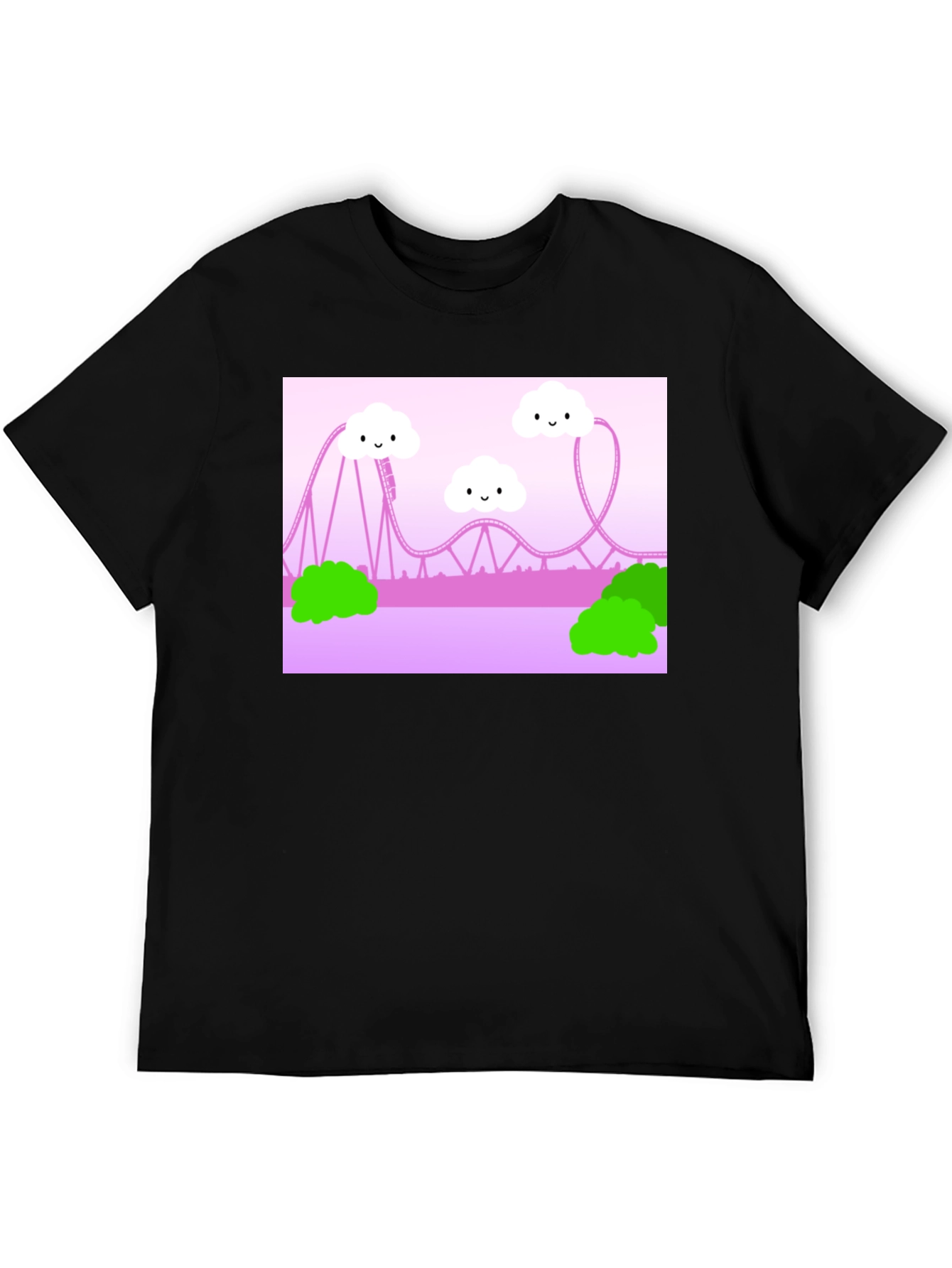 Cute Kawaii Roller Coaster Graphic Tee - Unisex
