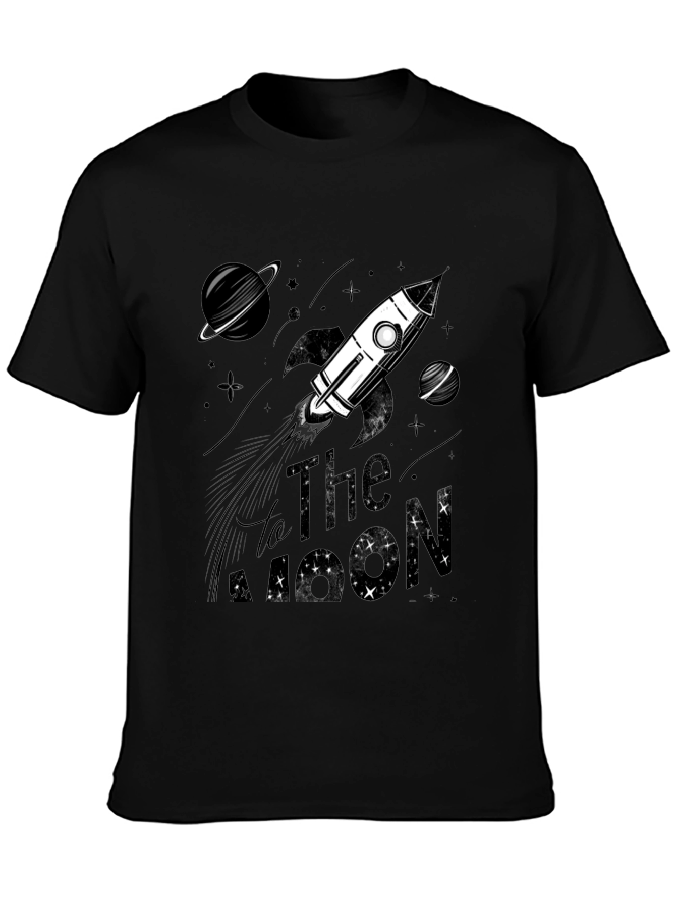 To The Moon Graphic T-Shirt - Space Rocket Tee