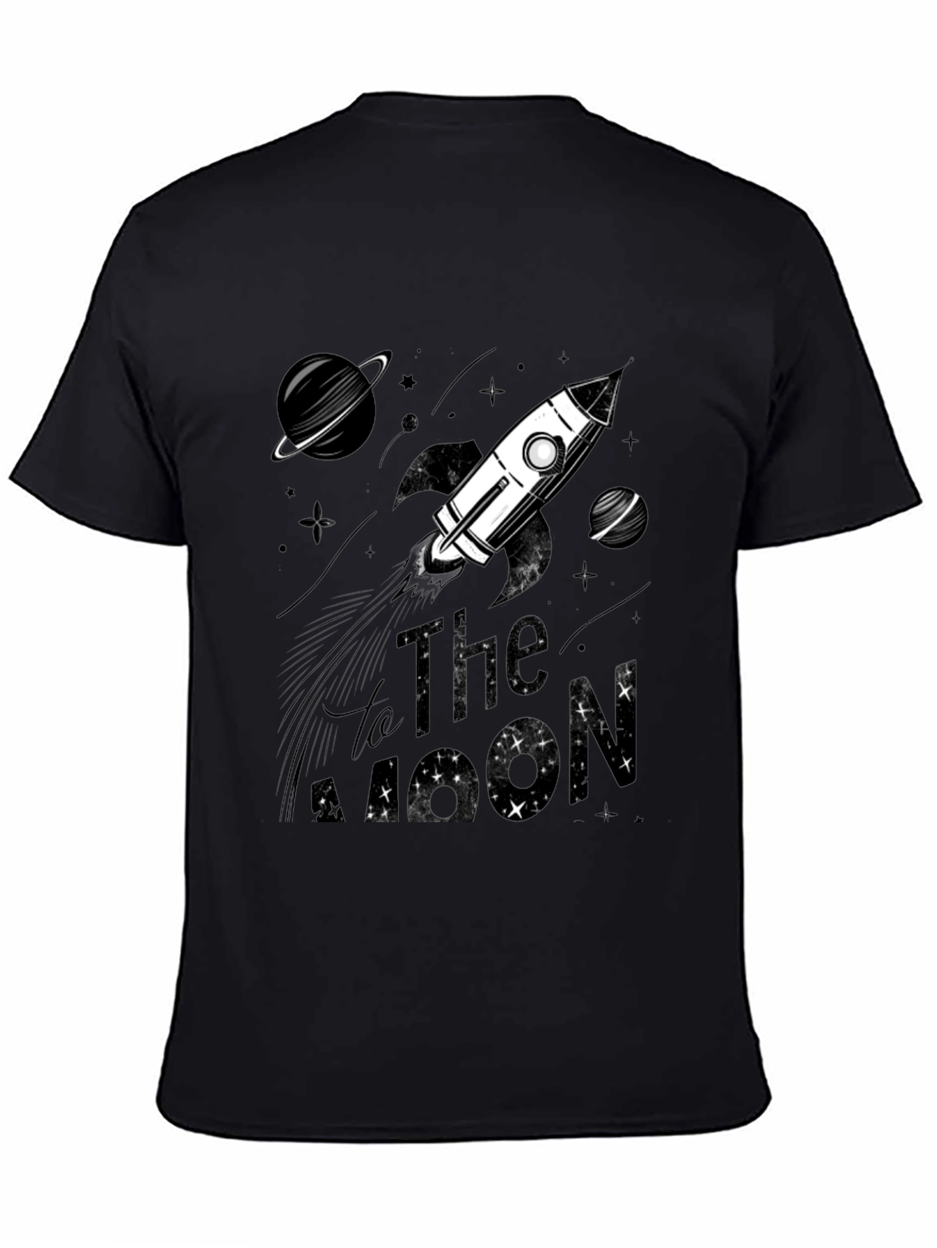 To The Moon Graphic T-Shirt - Space Rocket Tee