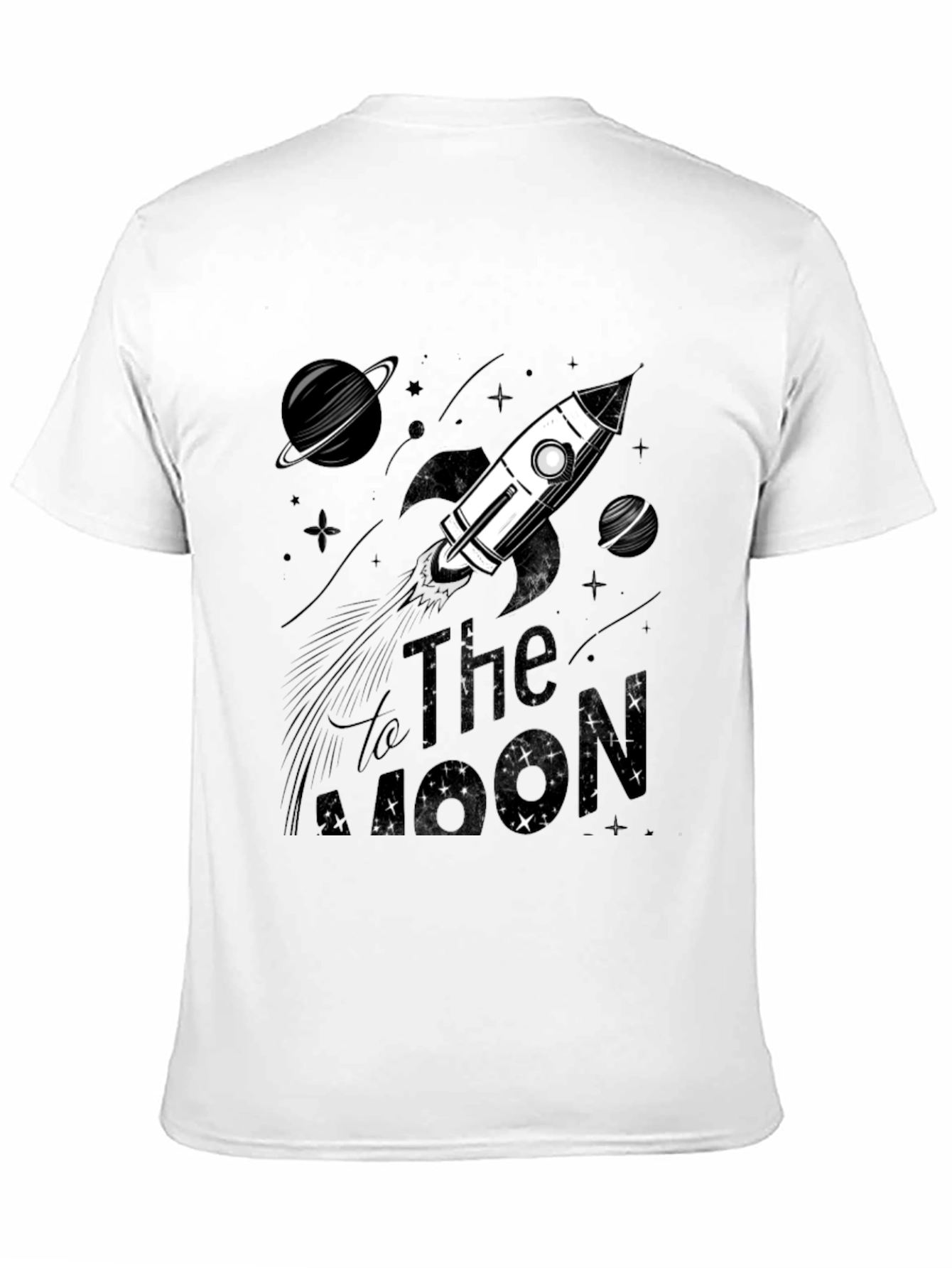 To The Moon Graphic T-Shirt - Space Rocket Tee